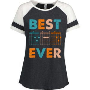 Musician Guitarist Best Dad Ever Father's Day Enza Ladies Jersey Colorblock Tee