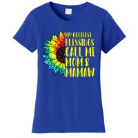 My Greatest Blessings Call Me Mom Mamaw Sunflower Tie Dye Meaningful Gift Women's T-Shirt