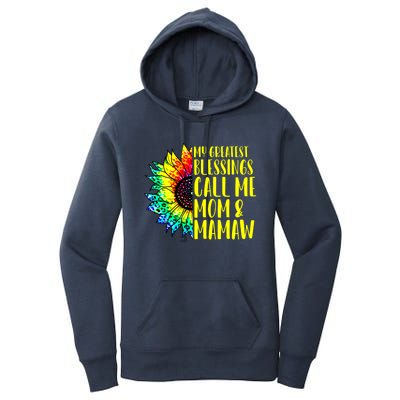 My Greatest Blessings Call Me Mom Mamaw Sunflower Tie Dye Meaningful Gift Women's Pullover Hoodie