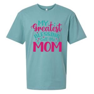 My Greatest Blessing Call Me Mom Gift Sueded Cloud Jersey T-Shirt