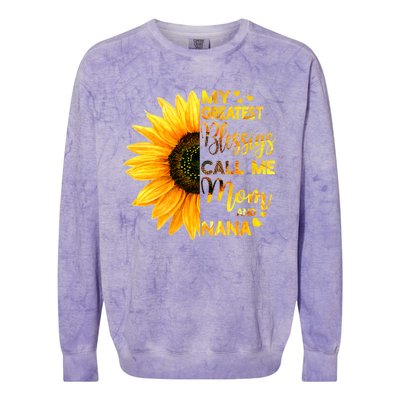 My Greatest Blessings Call Me Mom And Nana Family Sunflower Gift Colorblast Crewneck Sweatshirt