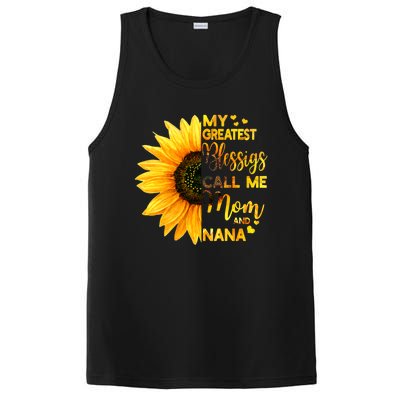 My Greatest Blessings Call Me Mom And Nana Family Sunflower Gift PosiCharge Competitor Tank