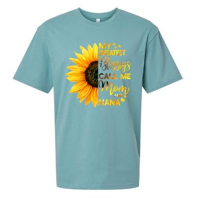 My Greatest Blessings Call Me Mom And Nana Family Sunflower Gift Sueded Cloud Jersey T-Shirt