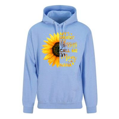 My Greatest Blessings Call Me Mom And Nana Family Sunflower Gift Unisex Surf Hoodie