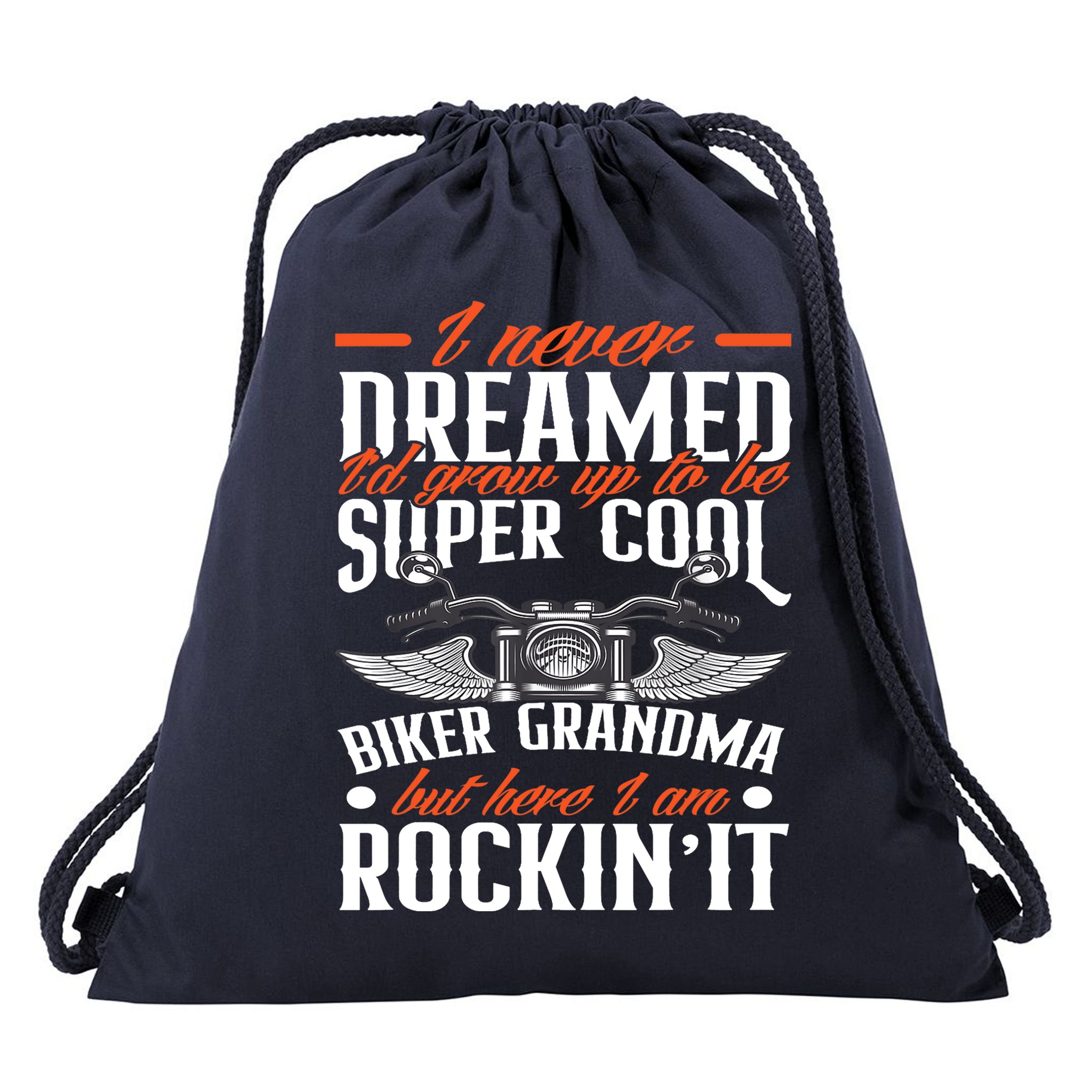 Motorcycle Grandma Biker Grandmother Funny Motorcycle Drawstring Bag
