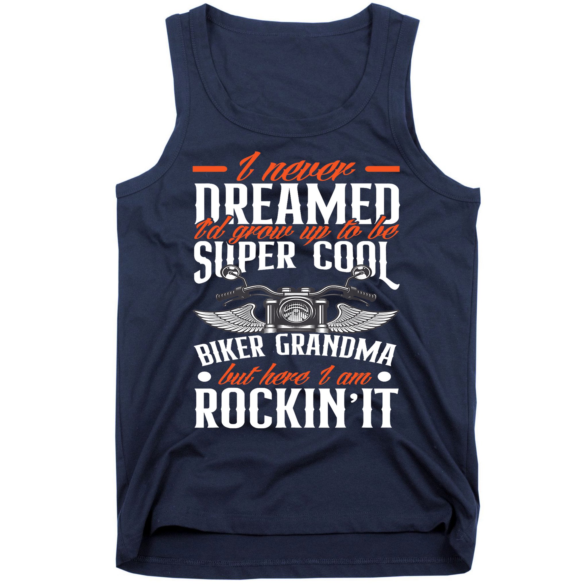 Motorcycle Grandma Biker Grandmother Funny Motorcycle Tank Top