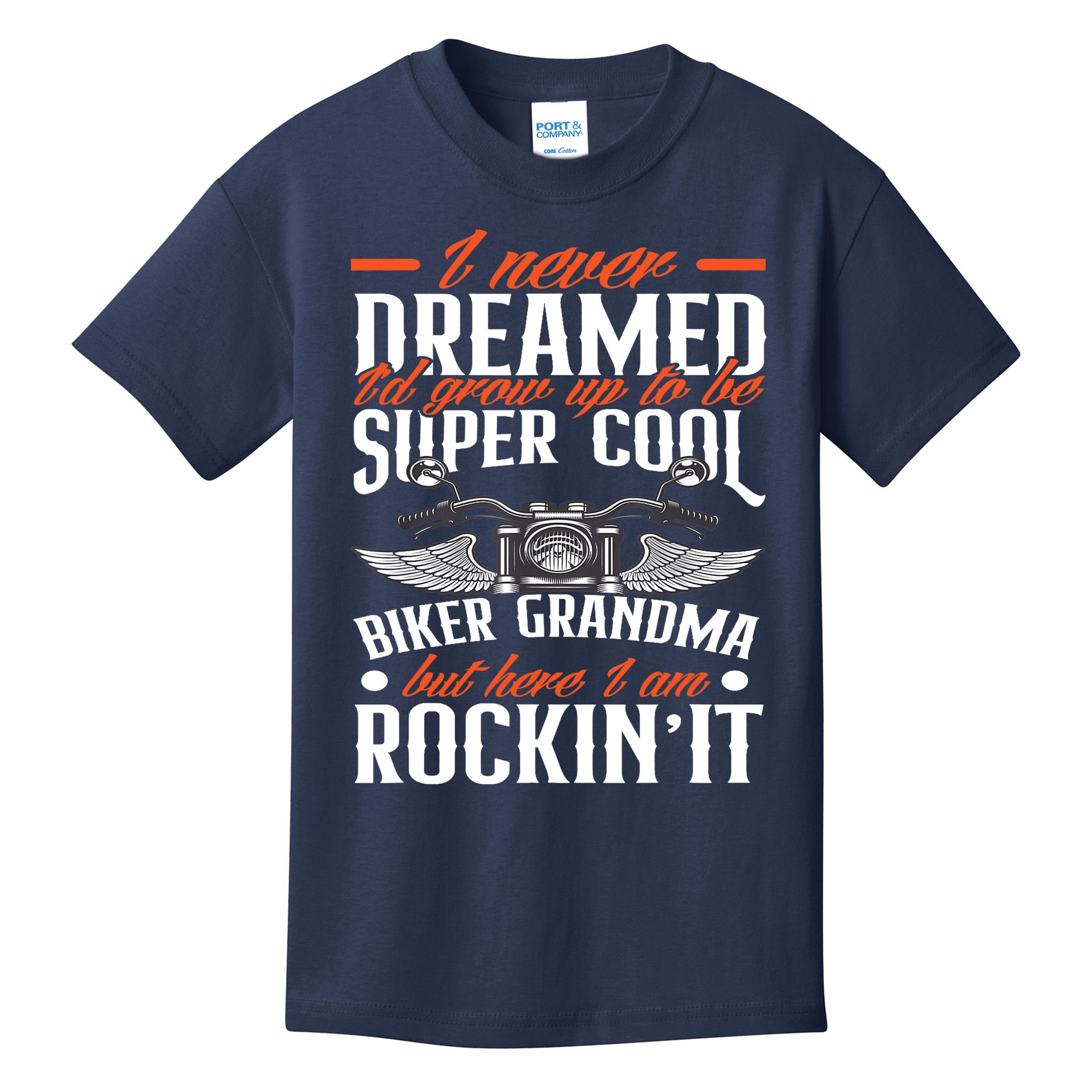 Motorcycle Grandma Biker Grandmother Funny Motorcycle Kids T-Shirt