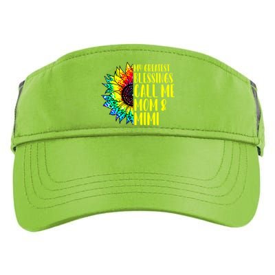 My Greatest Blessings Call Me Mom Mimi Sunflower Tie Dye Meaningful Gift Adult Drive Performance Visor