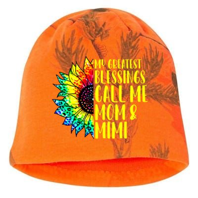 My Greatest Blessings Call Me Mom Mimi Sunflower Tie Dye Meaningful Gift Kati - Camo Knit Beanie