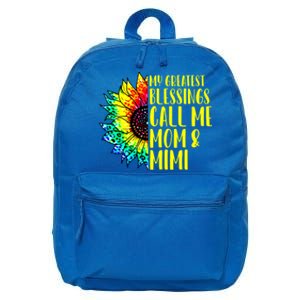 My Greatest Blessings Call Me Mom Mimi Sunflower Tie Dye Meaningful Gift 16 in Basic Backpack