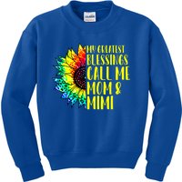 My Greatest Blessings Call Me Mom Mimi Sunflower Tie Dye Meaningful Gift Kids Sweatshirt