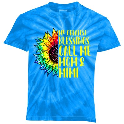 My Greatest Blessings Call Me Mom Mimi Sunflower Tie Dye Meaningful Gift Kids Tie-Dye T-Shirt