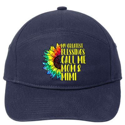 My Greatest Blessings Call Me Mom Mimi Sunflower Tie Dye Meaningful Gift 7-Panel Snapback Hat