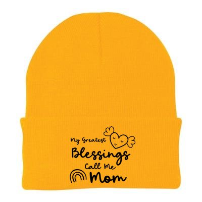 My Greatest Blessing Call Me Mom Cute Gift Knit Cap Winter Beanie