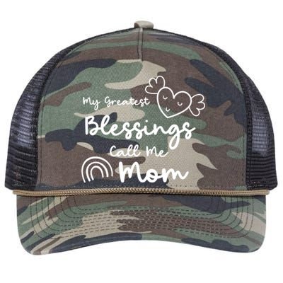 My Greatest Blessing Call Me Mom Cute Gift Retro Rope Trucker Hat Cap