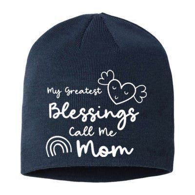 My Greatest Blessing Call Me Mom Cute Gift Sustainable Beanie