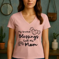 My Greatest Blessing Call Me Mom Cute Gift Women's V-Neck T-Shirt