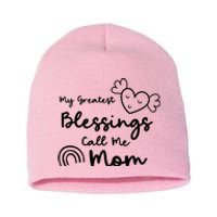 My Greatest Blessing Call Me Mom Cute Gift Short Acrylic Beanie