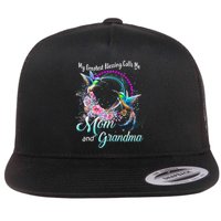 My Greatest Blessing Calls Me Mom And Grandma Hummingbirds Gift Flatbill Hat