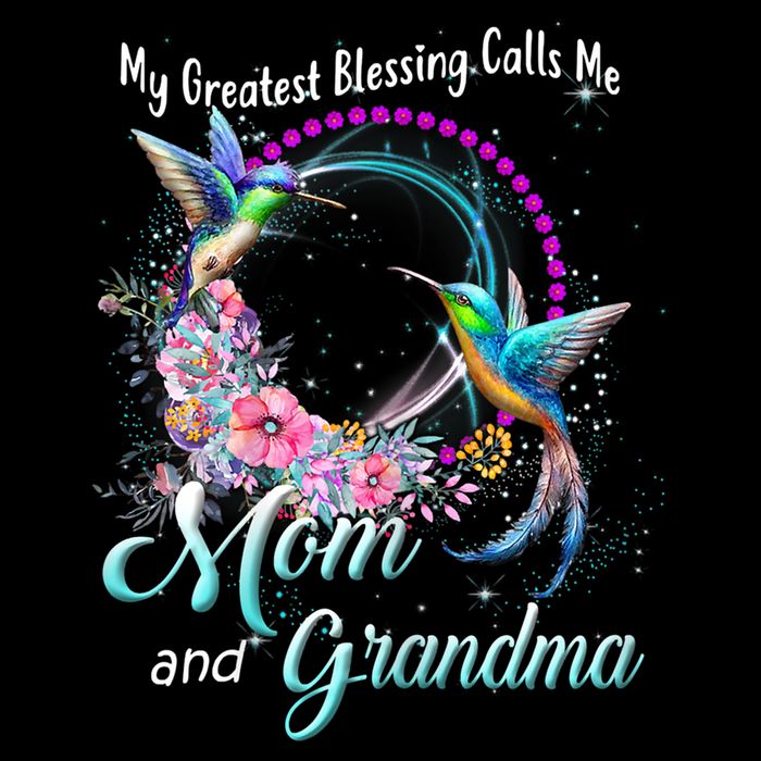My Greatest Blessing Calls Me Mom And Grandma Hummingbirds Gift Flatbill Hat