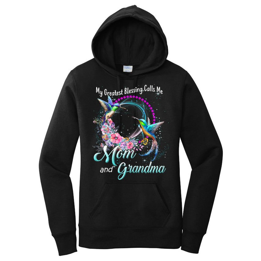 My Greatest Blessing Calls Me Mom And Grandma Hummingbirds Gift Women's Pullover Hoodie