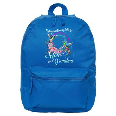 My Greatest Blessing Calls Me Mom And Grandma Hummingbirds Gift 16 in Basic Backpack