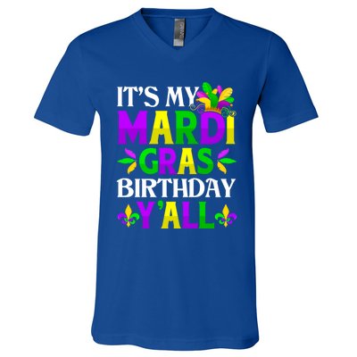 Mardi Gras Birthday Party Yall Mardi Gras Meaningful Gift V-Neck T-Shirt