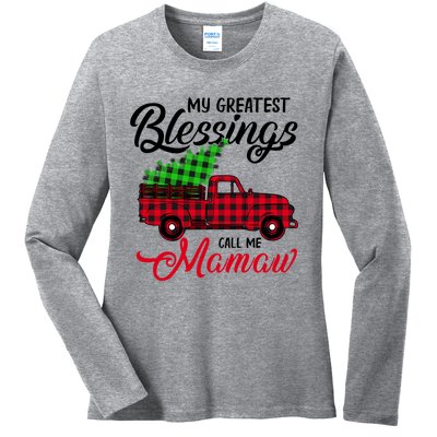 My Greatest Blessings Call Me Mamaw Xmas Funny Gift Christmas Cool Gift Ladies Long Sleeve Shirt