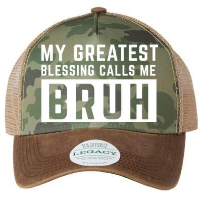 My Greatest Blessing Calls Me Bruh Funny Tee Legacy Tie Dye Trucker Hat