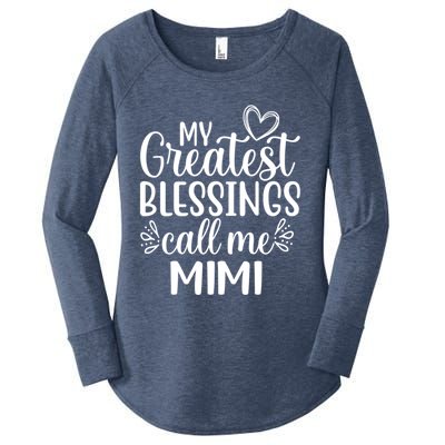 My Greatest Blessings Call Me Mimi Grandmother Grandma Gift Women's Perfect Tri Tunic Long Sleeve Shirt