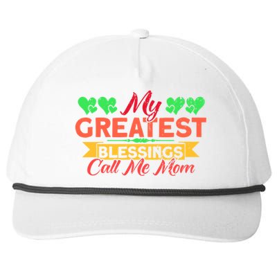 My Greatest Blessings Call Me Mom Vintage Mother Gift Snapback Five-Panel Rope Hat