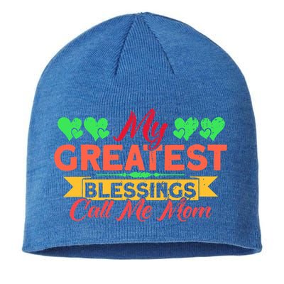 My Greatest Blessings Call Me Mom Vintage Mother Gift Sustainable Beanie