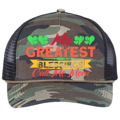 My Greatest Blessings Call Me Mom Vintage Mother Gift Retro Rope Trucker Hat Cap