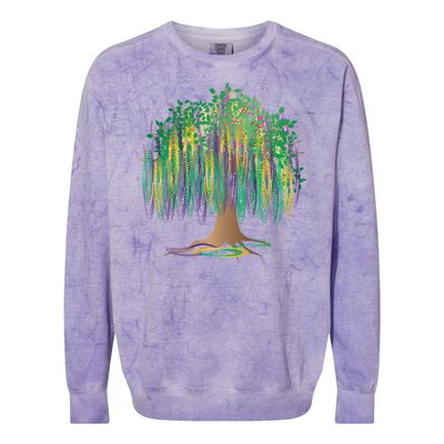 Mardi Gras Beaded Tree Colorblast Crewneck Sweatshirt