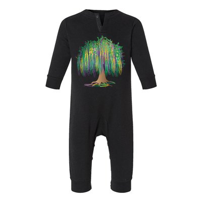 Mardi Gras Beaded Tree Infant Fleece One Piece