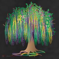 Mardi Gras Beaded Tree 11oz C Handle Ceramic Mug