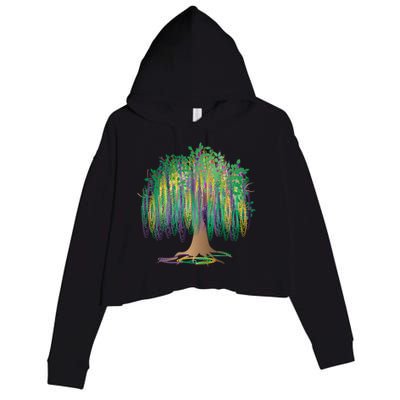 Mardi Gras Beaded Tree Crop Fleece Hoodie