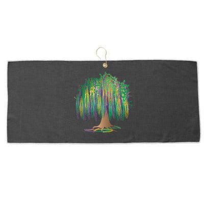 Mardi Gras Beaded Tree Large Microfiber Waffle Golf Towel