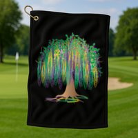 Mardi Gras Beaded Tree Golf Towel