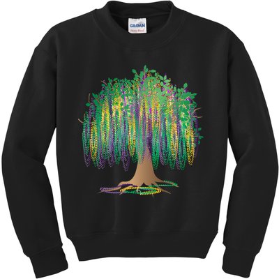 Mardi Gras Beaded Tree Kids Sweatshirt