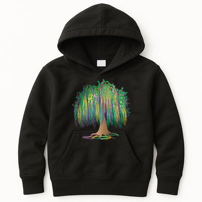 Mardi Gras Beaded Tree Kids Hoodie