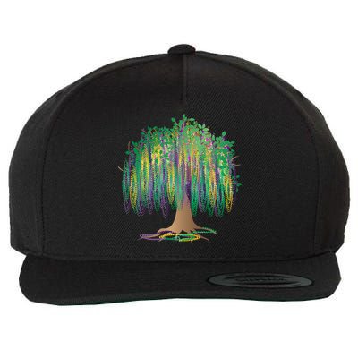 Mardi Gras Beaded Tree Wool Snapback Cap