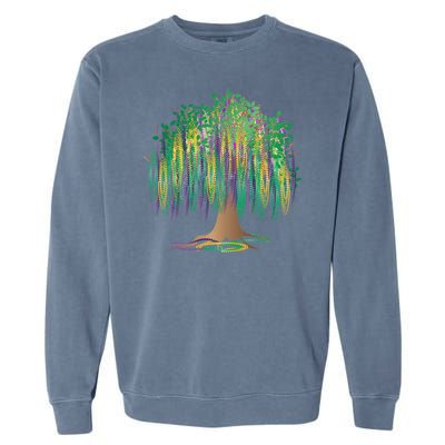 Mardi Gras Beaded Tree Garment-Dyed Sweatshirt