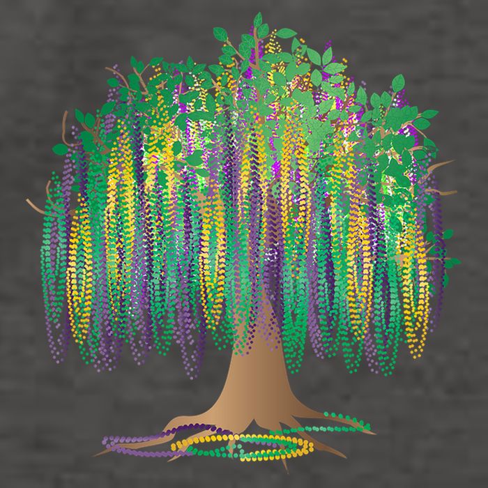 Mardi Gras Beaded Tree Vector Backpack