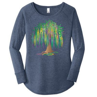 Mardi Gras Beaded Tree Women's Perfect Tri Tunic Long Sleeve Shirt