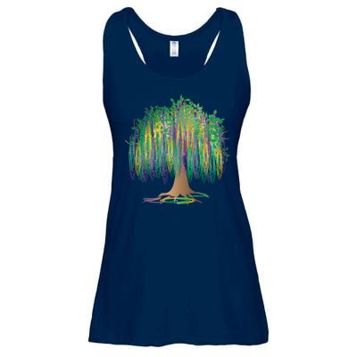 Mardi Gras Beaded Tree Ladies Essential Flowy Tank