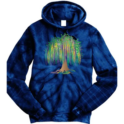 Mardi Gras Beaded Tree Tie Dye Hoodie