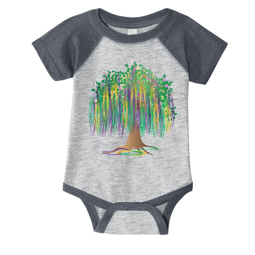 Mardi Gras Beaded Tree Infant Baby Jersey Bodysuit