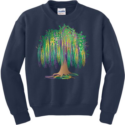 Mardi Gras Beaded Tree Kids Sweatshirt