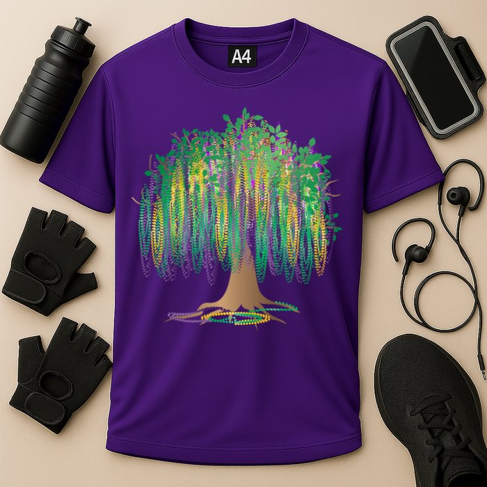 Mardi Gras Beaded Tree Performance Shirt